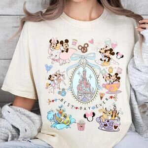 Retro Coquette Bow Disney Shirt Mickey Minnie Girls Trip Tee Magic Kingdom